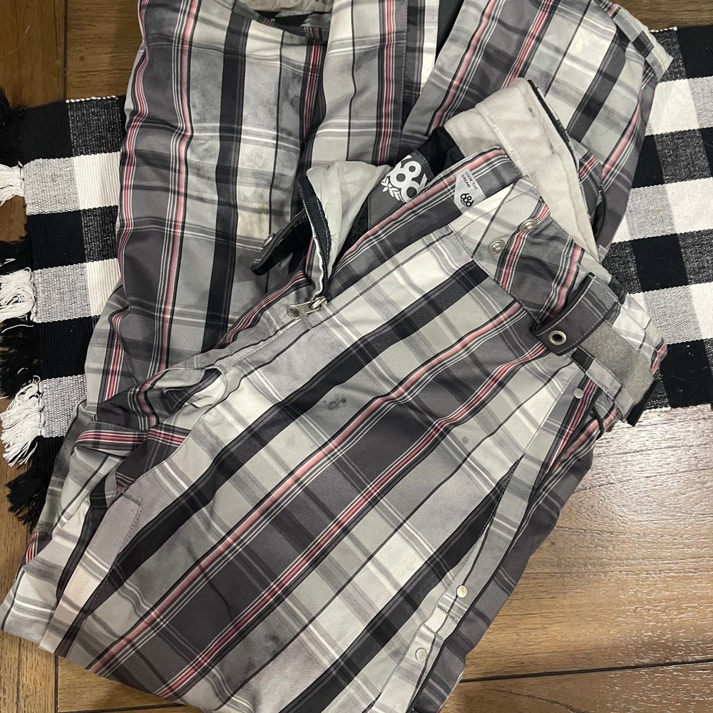 686 snowboarding pants, Medium Pink plaid